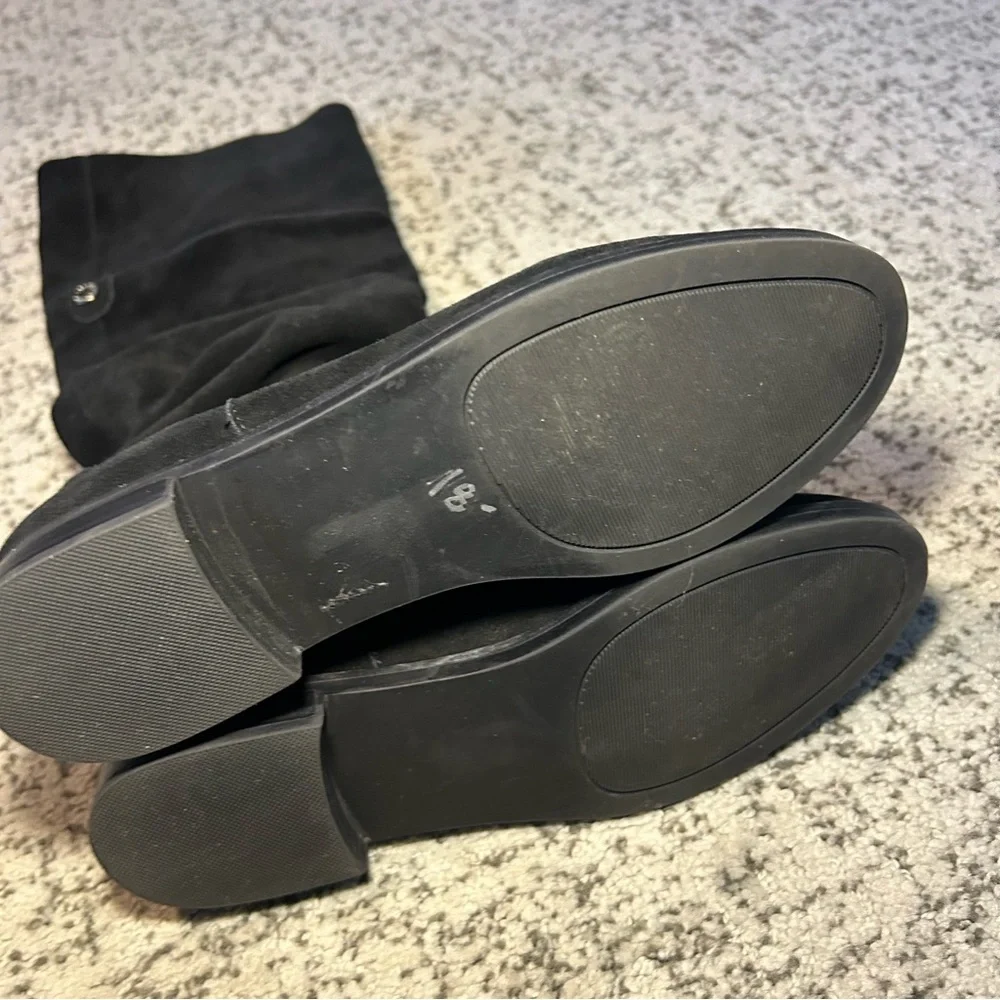 Steve Madden Black Suede Balen Below the Knees Boots Size 6.5